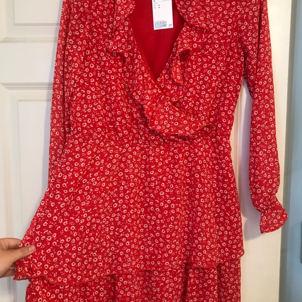H&M Long Sleeve Floral Wrap Dress - Picture 5 of 6